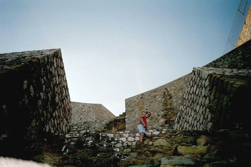 Steile Strandtreppe